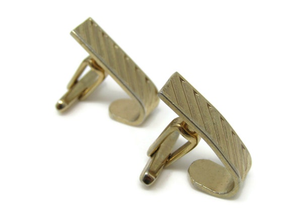 Ridged Curved Cufflinks for Men's Vintage Men's J… - image 4