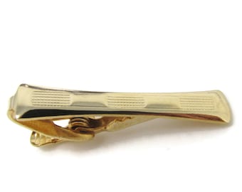 Vintage Gold Tone Tie Clip: Squeeze Middle Design