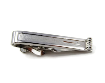 Vintage Tie Clip Tie Bar: Stylized Flower Stacked Cylinder Accent Nice Design & Quality