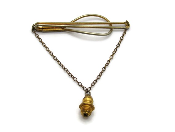 Gold Tone Open Body Tie Chain Screw Charm Industrial Steampunk Tie