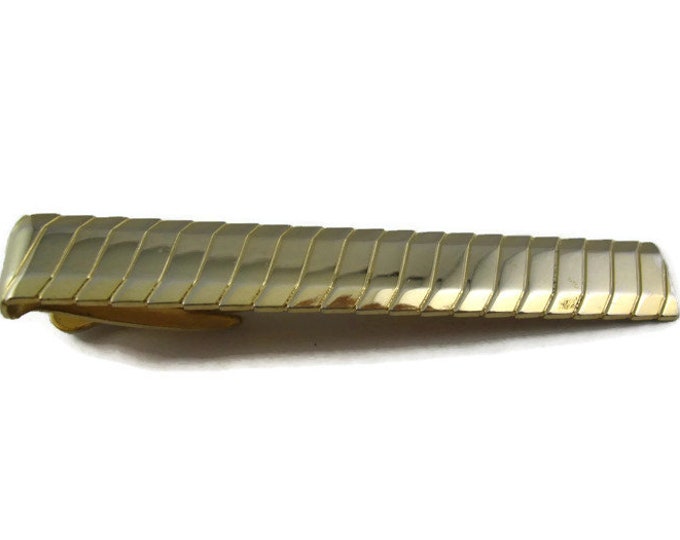 Vintage Tie Bar Clip: Incredible Metal Coil Design Gives Ridged Edges & A Modern Look