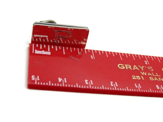 F Letter Initial Monogram Silver Tone Rectangle S… - image 5