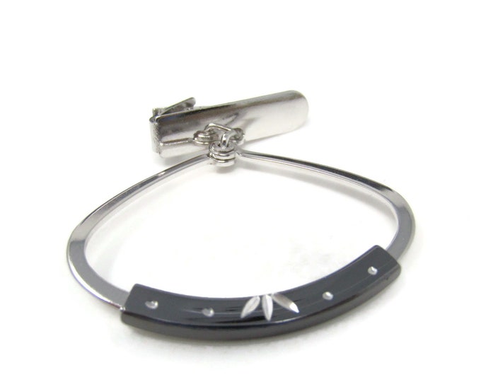 Etched Loop Nice Tie Clip Tie Bar: Vintage Silver Tone - Stand Out from the Crowd with Class