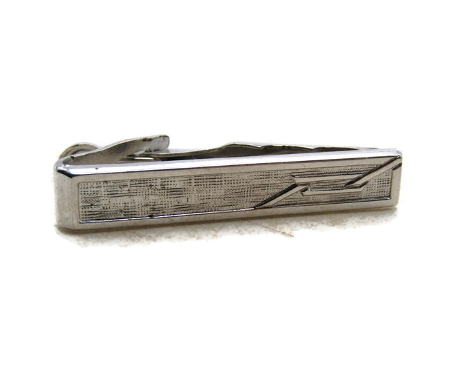 Textured And Line Design Tie Bar Tie Clip Men's Jewelry Silver Tone