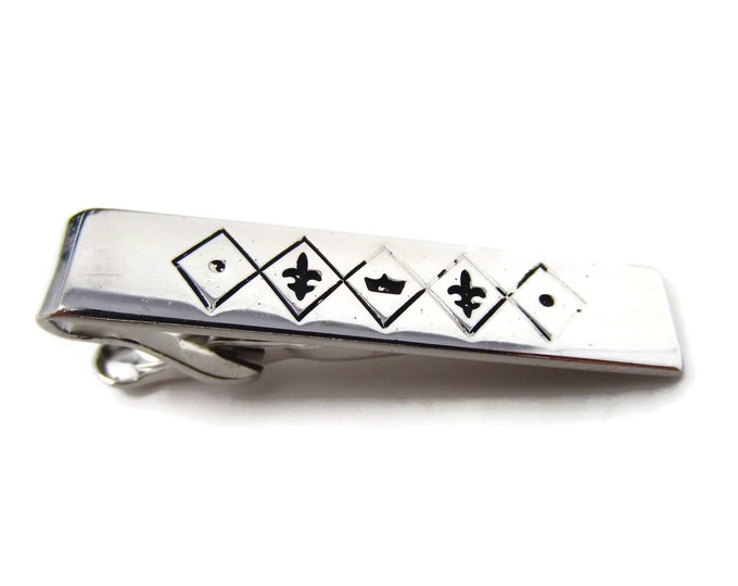 Fleur De Lis Tie Clip Vintage Tie Bar: Diamond Shapes Nice Design