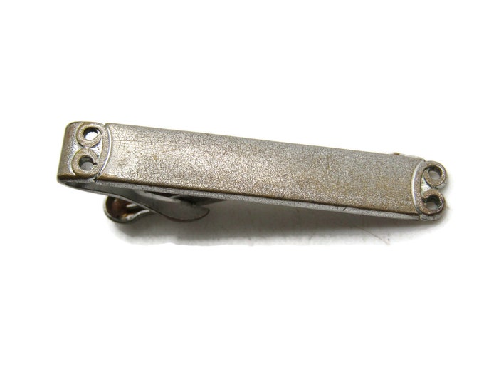 Circle Edges Tie Clip Industrial Tie Clip Men's Jewelry Silver Tone