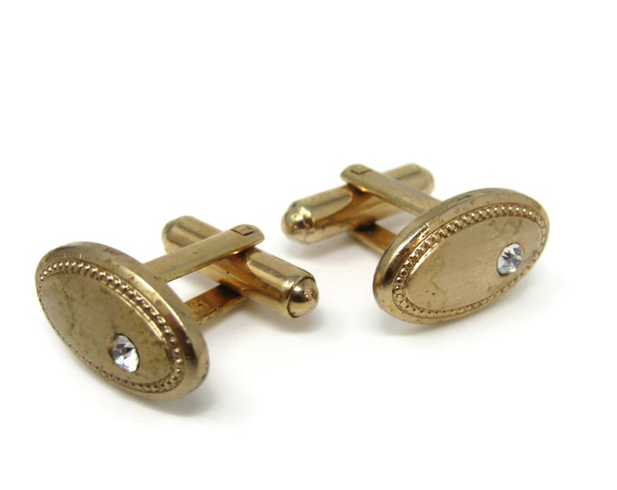 Clear Jewel Oval Cufflinks for Men's Vintage Men's Jewelry Nice Design