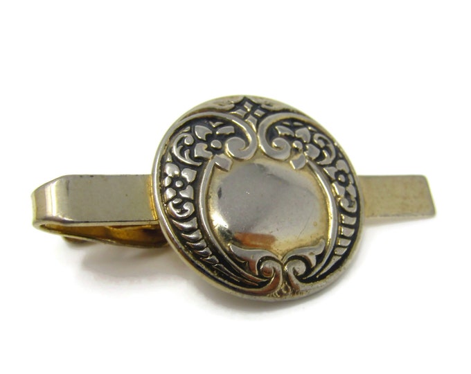 Fancy Shield Tie Clip Tie Bar: Vintage Gold Tone - Stand Out from the Crowd with Class