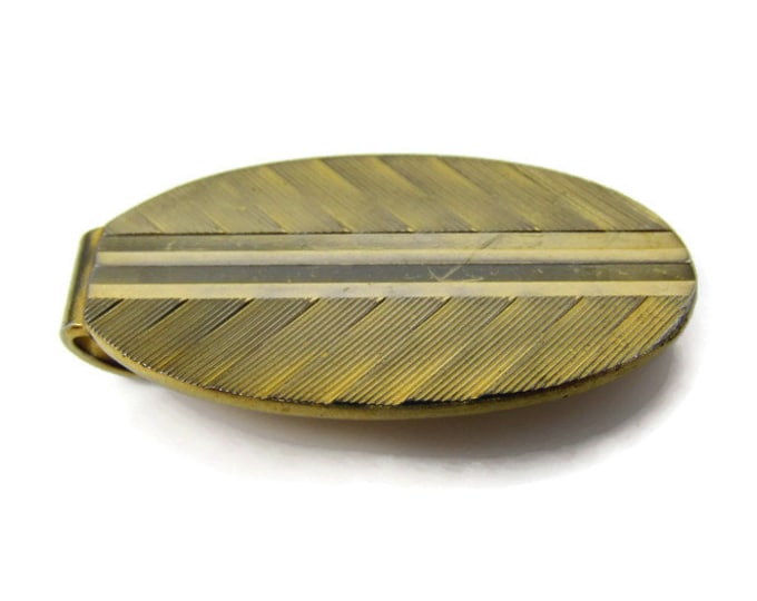 Feather Texture Pierre Cardin Tie Clip Vintage Tie Bar: Gold Tone