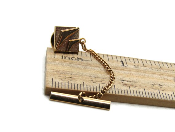 Square Tie Pin And Chain Triangle Shapes Men's Je… - image 4