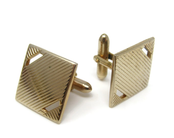 Modernist Squares Open Corners Cufflinks for Men's Vintage Men's Jewelry Nice Design