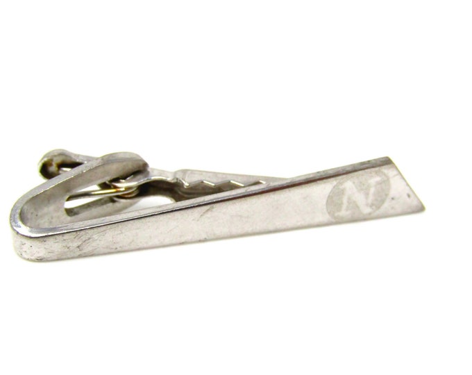 Letter N Tie Clip Men's Vintage Wonderful Design Silver Tone