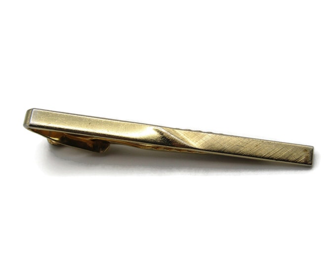 Smooth & Textured Finish Industrial Style Gold Tone Tie Bar TIe Clip Men's Jewelry