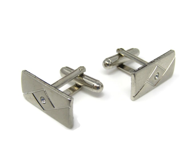 Clear Jewel Nice Cufflinks for Men: Vintage Silver Tone - Stand Out from the Crowd with Class