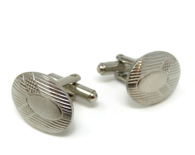 Line Grooves Oval Cufflinks for Men's Vintage Men's Jewelry Nice Design