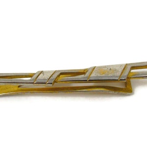 Art Deco Style Tie Clip Men&#39;s Vintage Tie Bar Gold Tone