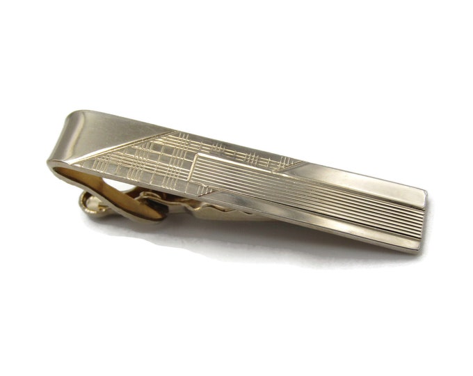 Geometric Line Squares Diagonal Patterns Tie Bar Tie Clip Men's Jewelry