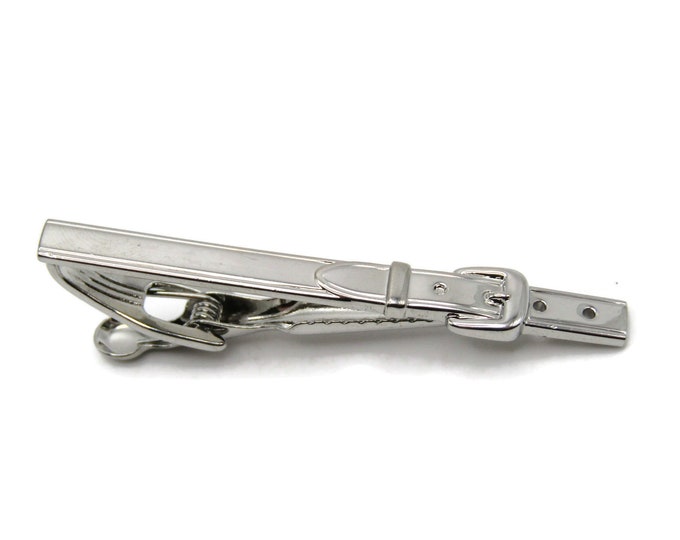 Belt & Buckle Design Tie Clip Smooth Finish Modernist Tie Bar Men's Jewelry