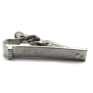 Textured Rectangle With Etching Silver Tone Tie Bar Tie Clip Men&#39;s Jewelry