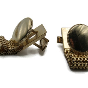 Round Cuff Links And Chain Men&#39;s Jewelry Gold Tone
