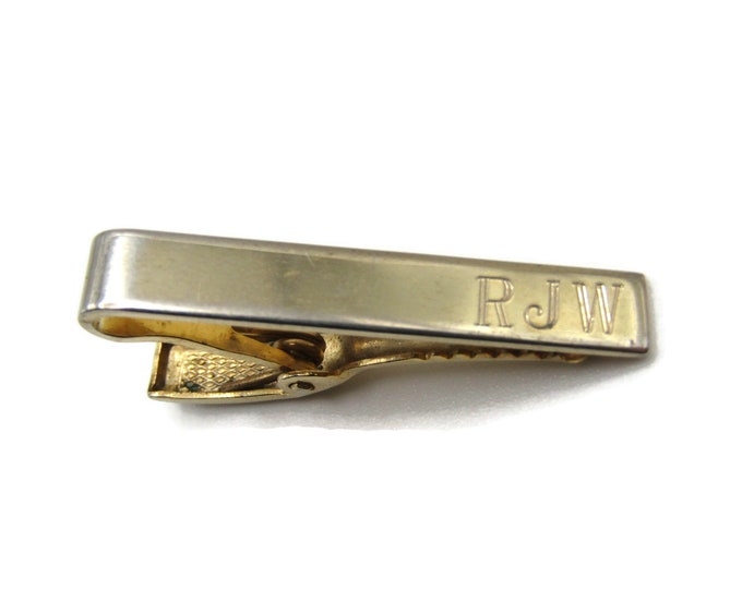RJW Initial Monogram Smooth Finish Classic Design Gold Tone Tie Clip Men's Jewelry