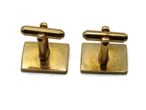 Rectangle Cuff Links Etched Motif And Line Design… - image 3