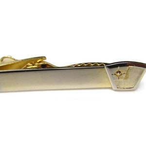 Vintage Tie Clip Tie Bar: Art Deco Star Design Gold Tone