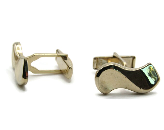 Waved And Curved Shape Cuff Links Men's Jewelry Gold Tone
