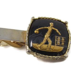 Bowling Tie Clip Vintage Tie Bar: Bowler Rare Design