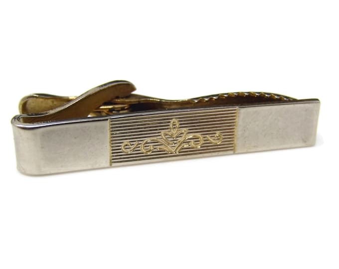 Vintage Tie Clip Tie Bar: Sprouting Flower Design Quite Nice