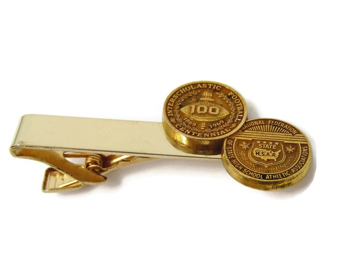 Vintage Tie Clip Tie Bar: 1969 Interscholastic Football National Federation High School Athletics 100 Years