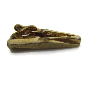 Vintage Tie Clip Tie Bar: Textured Modernist Interesting Design