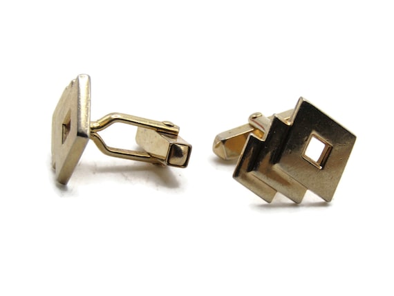 Overlapping Squares And Cutout Cuff Links Men's J… - image 1