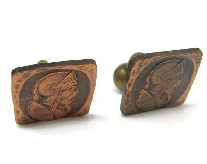 Warrior Profile High Quality Copper Cufflinks for Men's Vintage Men's Jewelry Nice Design