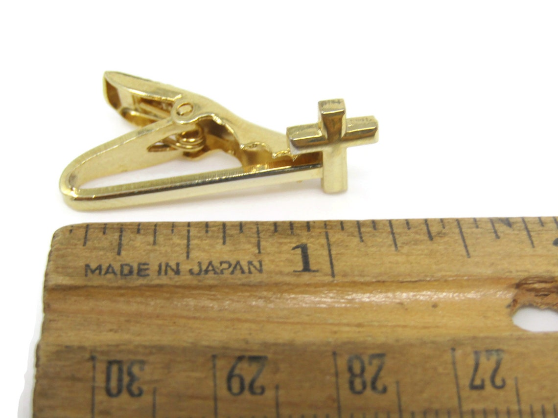 Cross Tie Bar Clip Gold Tone Stand Out W/ Style Fit in With Etsy