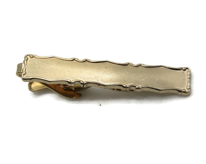 Decorative Edge Tie Clip Tie Bar Men's Jewelry Gold Tone