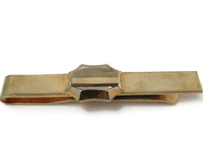 Modernist Center Accent Tie Clip Tie Bar: Vintage Gold Tone - Stand Out from the Crowd with Class