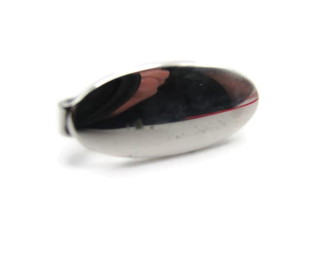 Oval Shape Classic Design Silver Tone Tie Clip Tie Bar Men's Jewelry