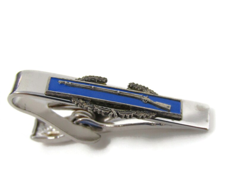 Rifle Marksmanship Tie Bar Clip Silver Tone Stand Out w Style Fit In with Class