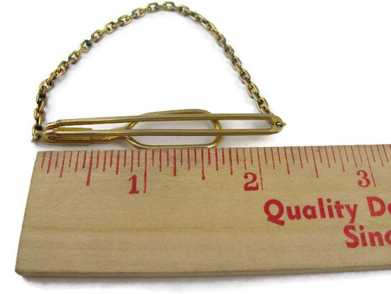 Vintage Tie Bar Clip: Chain Gold Tone Design - image 4