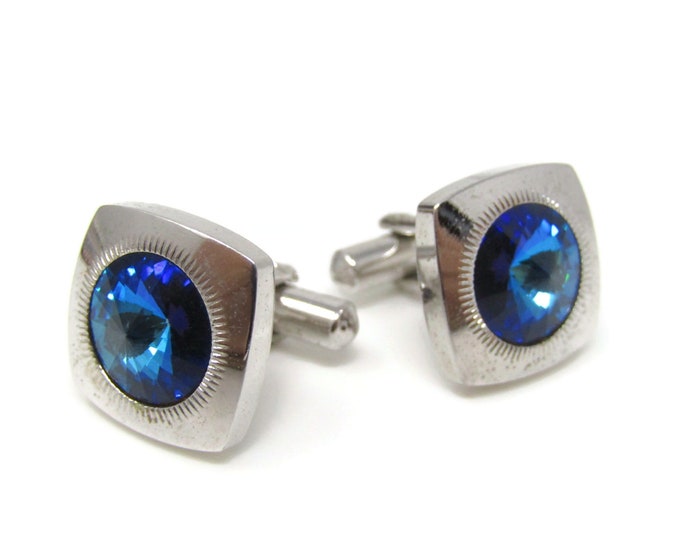 Blue Jewel Stunning Cufflinks for Men's Vintage Men's Jewelry Nice Design