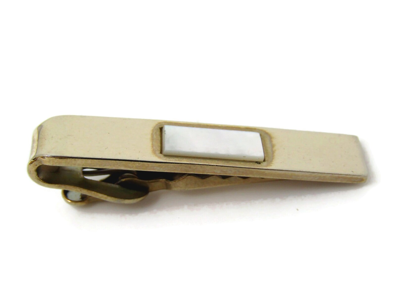 Mother of Pearl Accent Tie Clip Men's Vintage Tie Bar Gold Etsy