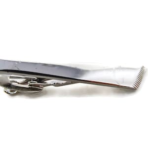 Vintage Tie Clip Tie Bar: Letter C Art Deco Wing Design Silver Tone
