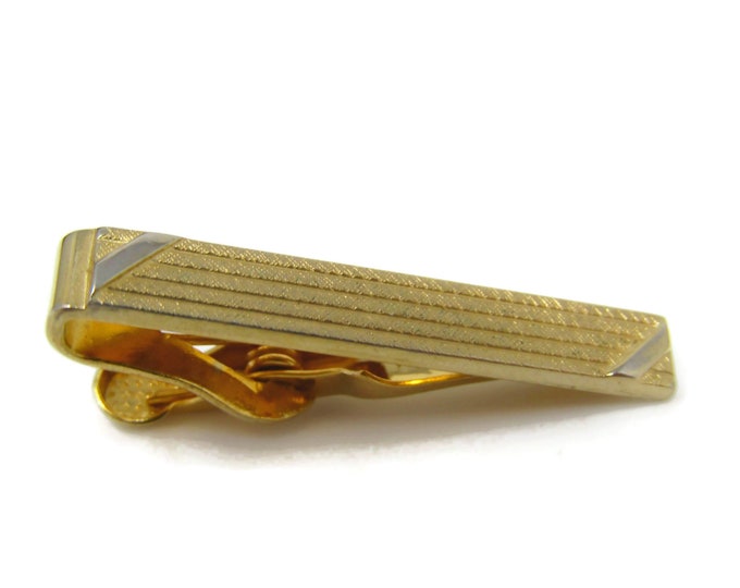 Classic Tie Clip Men's Vintage Tie Bar Gold Tone Excellent Design