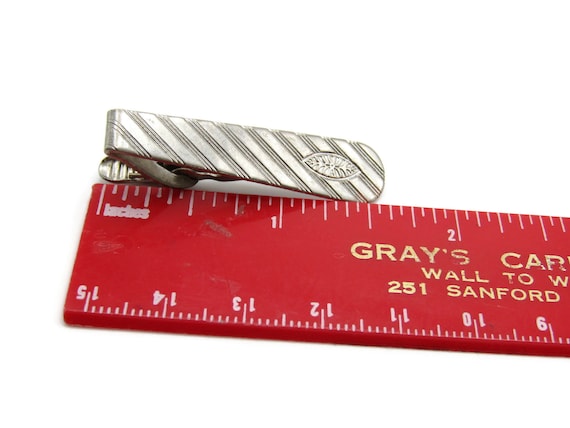 Diagonal Stripe & Leaf Engraved Pattern Silver To… - image 4