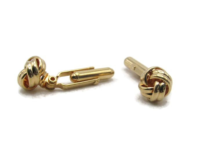 Knot Top Cuff Links Gold Tone Men's Jewelry