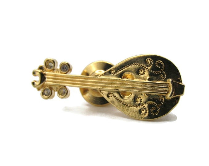 Musical Instrument Tie Pin Men's Jewelry Gold Tone