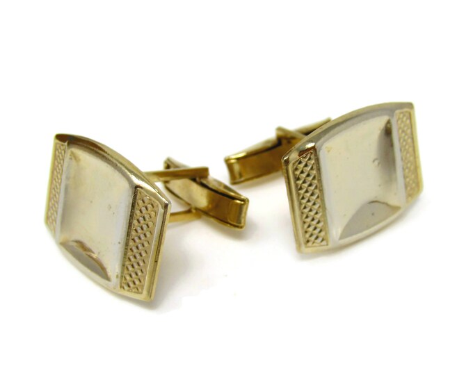 Vintage Cufflinks for Men Gold Tone Retro Design