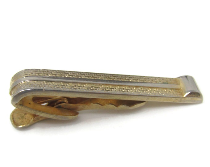 Round Tip Textured Body Tie Clip Tie Bar: Vintage Gold Tone - Stand Out from the Crowd with Class