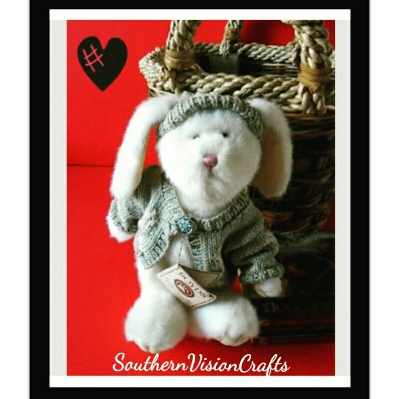 Boyds Bear Stuffed Animal Plush Toy Carly Crystalfrost Bunny Rabbit Children Baby Nursery Easter Bunny Spring Summer Hat Doll Vintage Toys